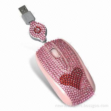 Optical Retractable Mouse, Ideal for Gifts, with 85cm Wire Length